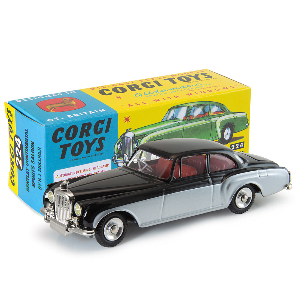 ミニカー Corgi Toys 224 Bentley Continental 1/43 Bentley Continental Sports Saloon Black and Silver (224) – Corgi