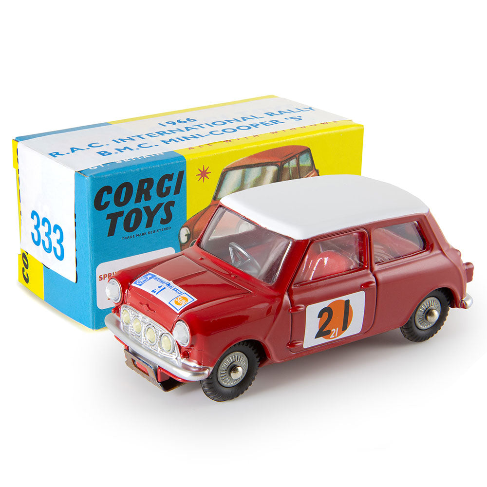 A Corgi Toys No. 339 Monte Carlo BMC Mini Cooper S, boxed (paint chip to bonnet and rubbing, box lig A Corgi Toys No. 339 Monte Carlo BMC Mini Cooper S, boxed (paint chip to bonnet and rubbing, box lig